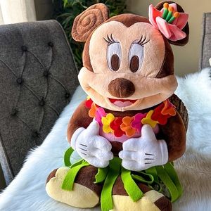 Disney Store Tiki Kingdom Hawaiian Hula Stuffed Animal Plush Minnie Mouse Room
